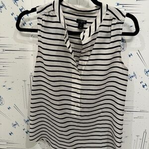J Crew Semi-Sheer Striped Sleeveless Tank (Size 0)